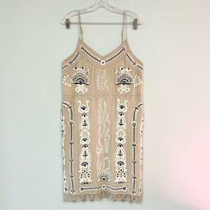 ANTHRO MAEVE 🎩 From Anthropologie - Embroidered Lace Slip Dress   - Size M